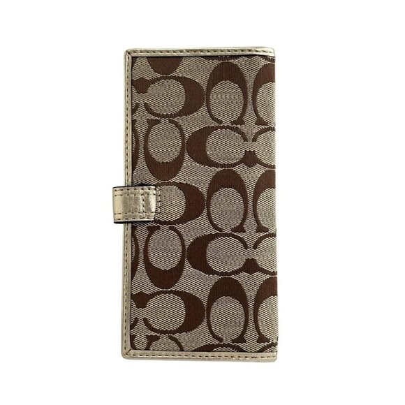 Auth COACH Signature - Khaki Gold Jacquard Leather Bill Holder - Picture 5 of 5